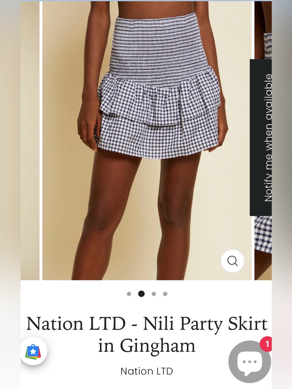 Nation LTD Nili Party Skirt in Gingham